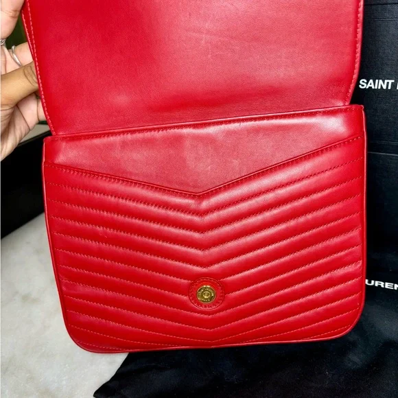 Saint Laurent Red Quilted Leather Bag - Picture 3 of 14